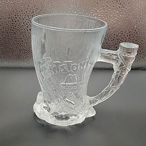 Vintage 1993 McDonald's Flintstones Mammoth Clear Mug